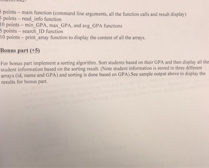 lab assignment you are given information about students in a class (name,