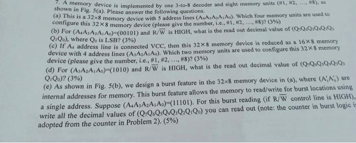  Shol memory device is implemented by one 3-to-8 decoder and eight