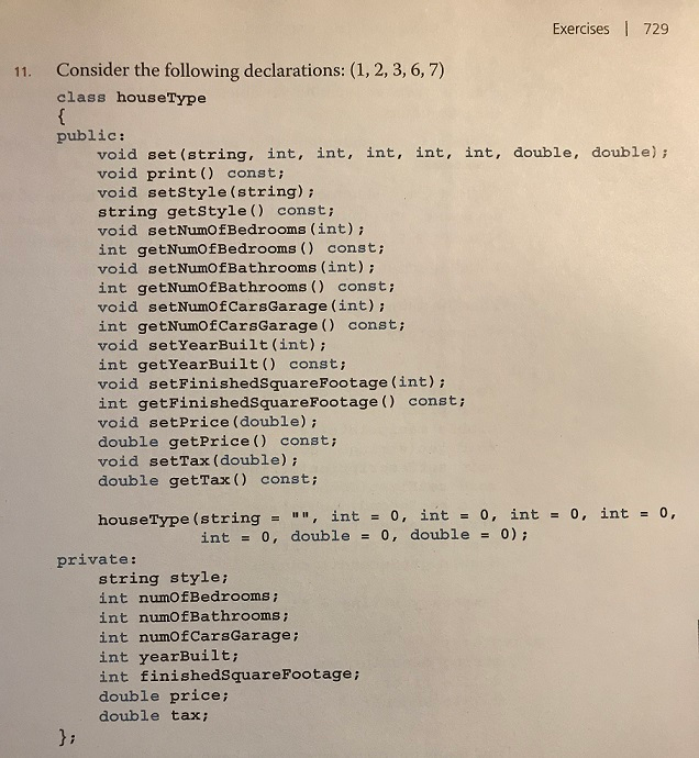 Write a program that uses the class houseType Please specify what I