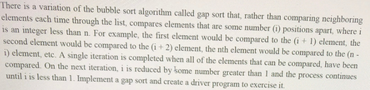 Complete this in Java There is a variation of the bubble