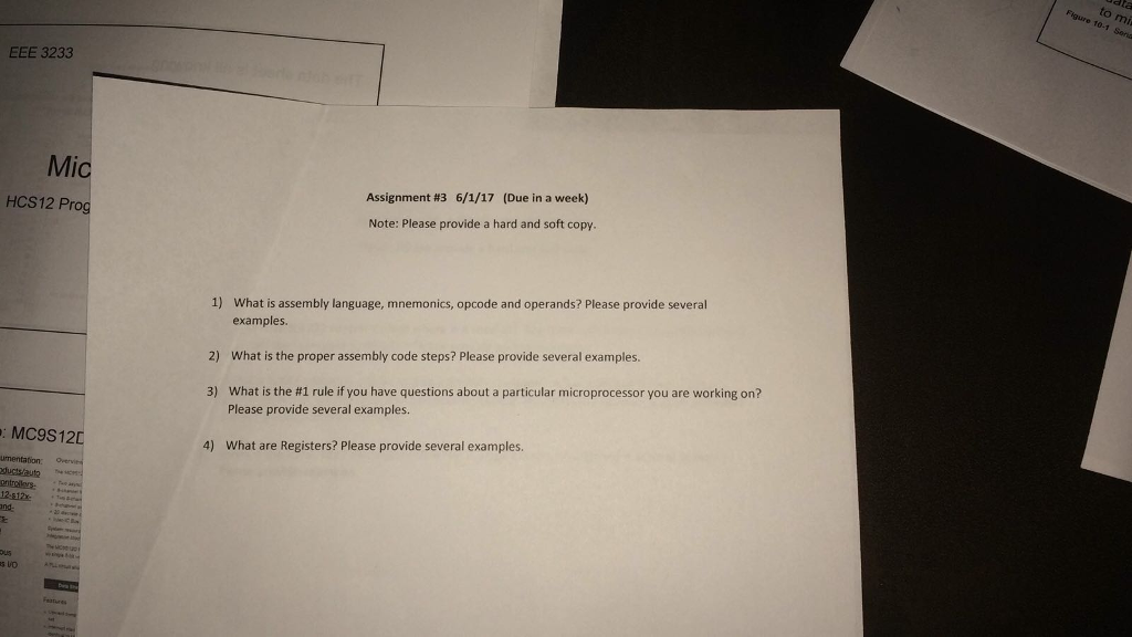  What is assembly language, mnemonics, opcode and operands? Please provide several