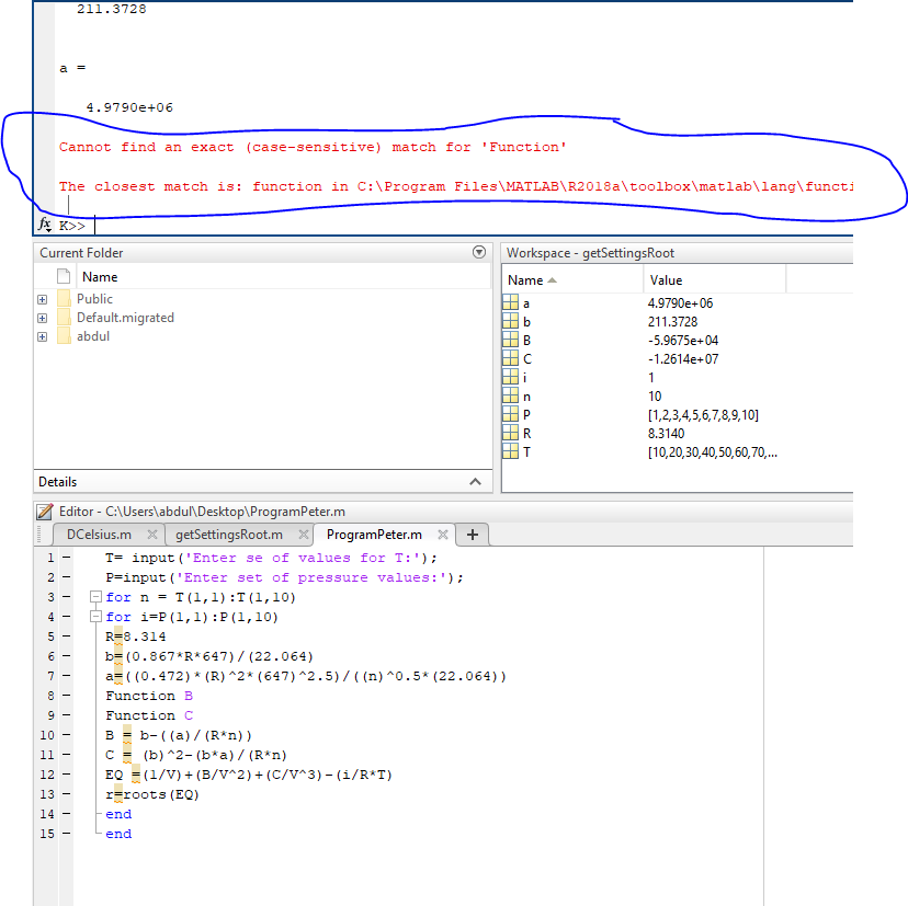 I am trying to excute this code but I keep on