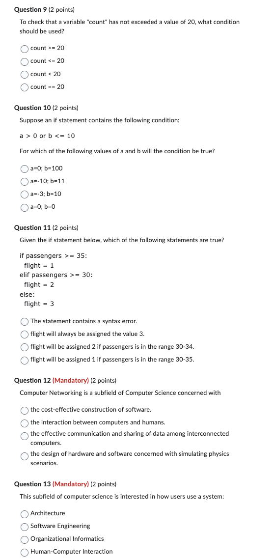 Please answer all questions ASAP Python: Computer Science No Explain needed Question