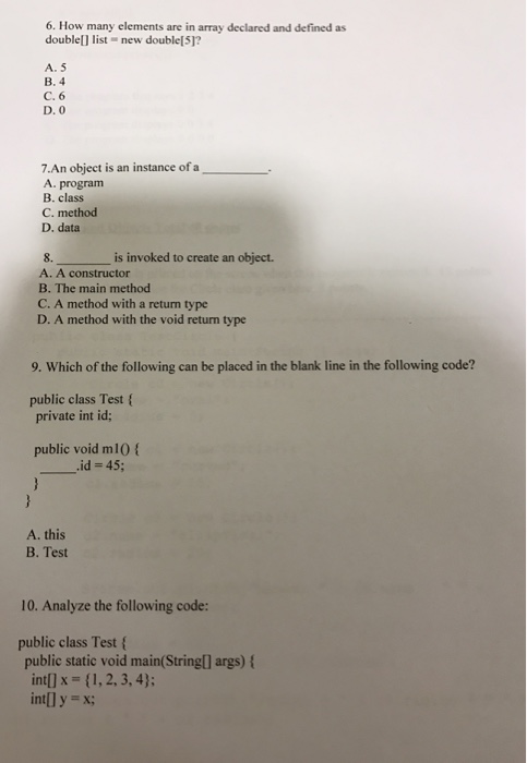  For my java practice quiz. Please just give me the correct