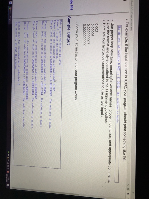 the pH level of a given solution. A soluti ith a pH