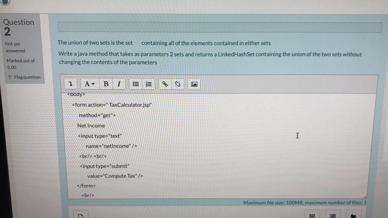 Language must be in Java please Question 2 Not yet answered The