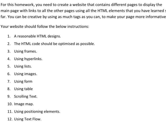  please answer it .. For this homework, you need to create