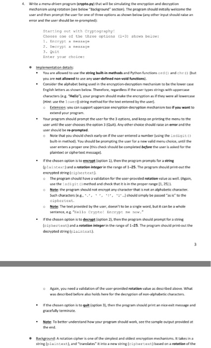  Please help. Thanks! Must use def main(): 4. Write a menu-driven