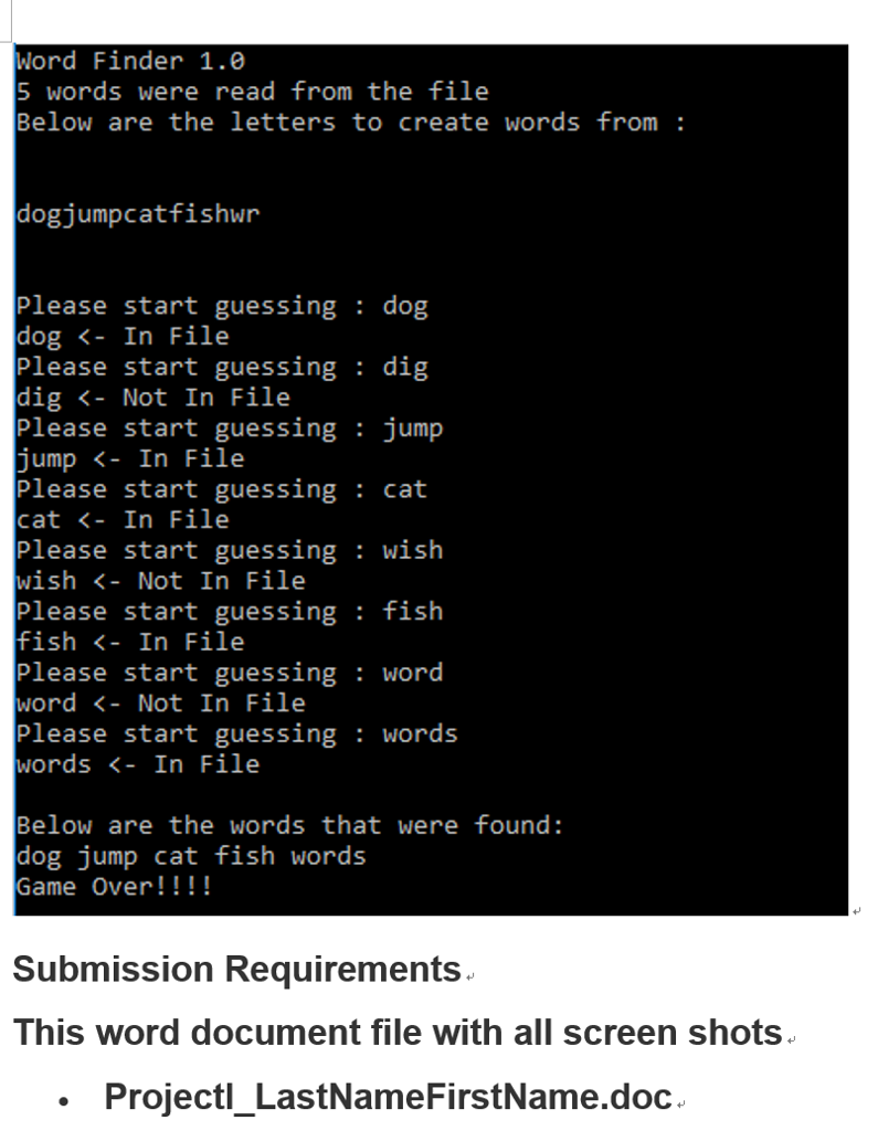 finder should allow players to find as many words as they can