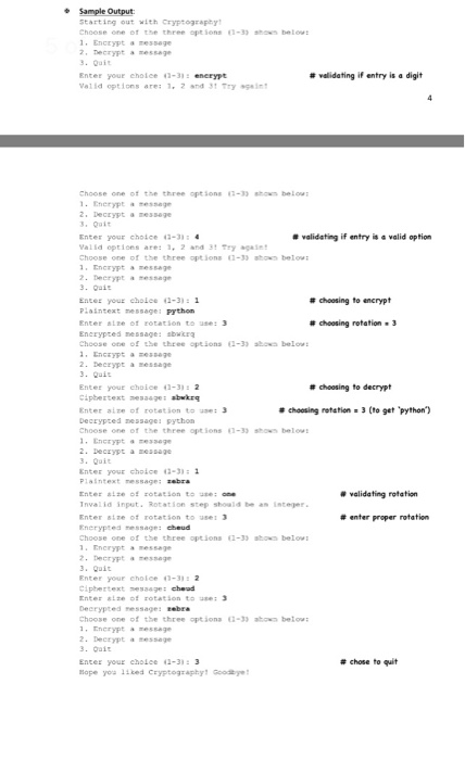 rotation (see below "Background" section. The program should initially welcome the user