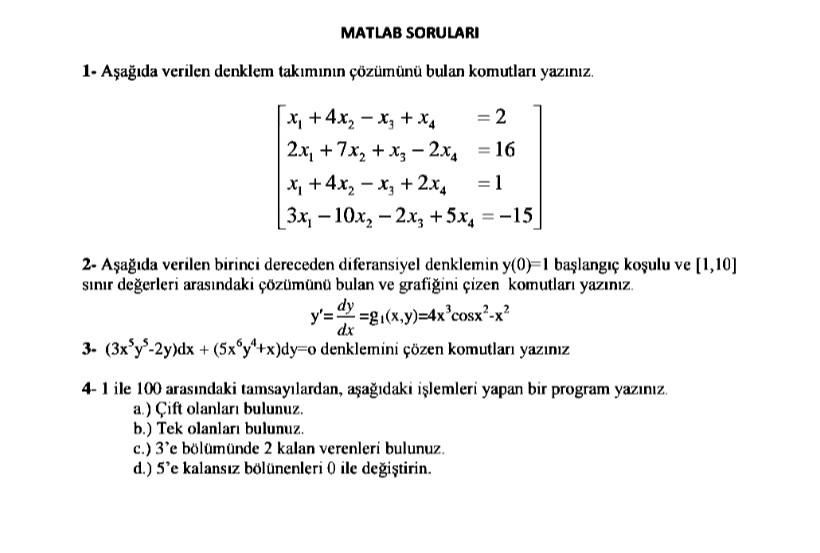  solution with matlab code . please, I need it urgently. (USING