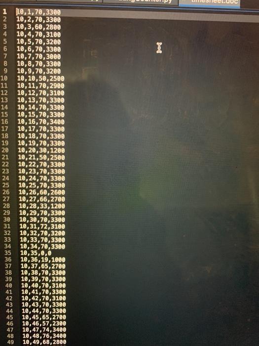 that is uploaded is the timesheet of truckers C. The columns are