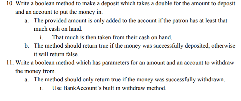 enum AccountType {Checking, Savings, CD, MoneyMarket, IRA} and public class BankAccount {