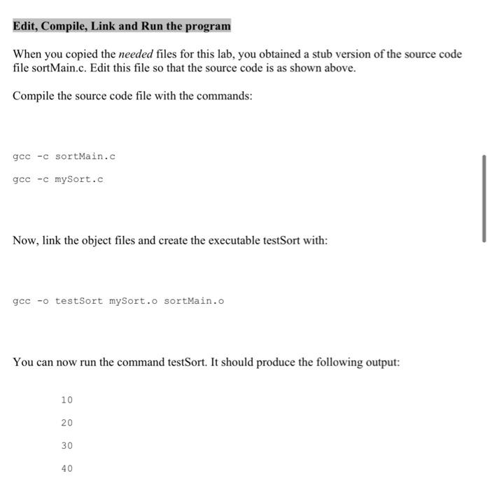 Array of ints to sort */ int nDataItems; /* number of actual