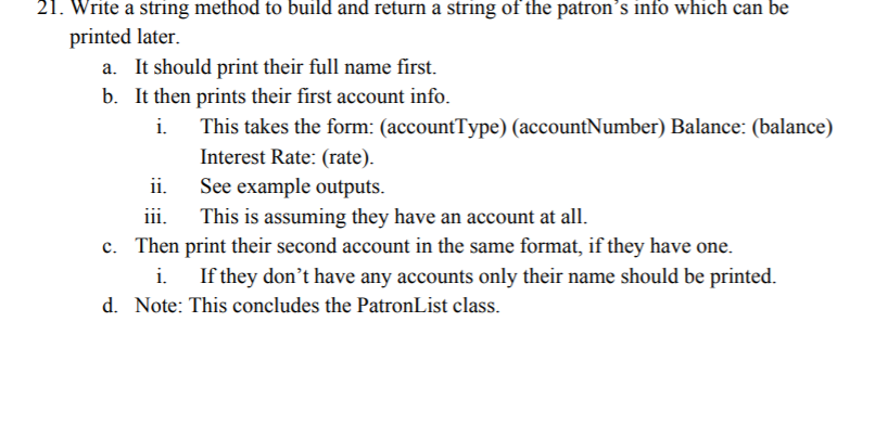 private String holderLastName; private AccountType type; private static int nextAccountNum = 1001;