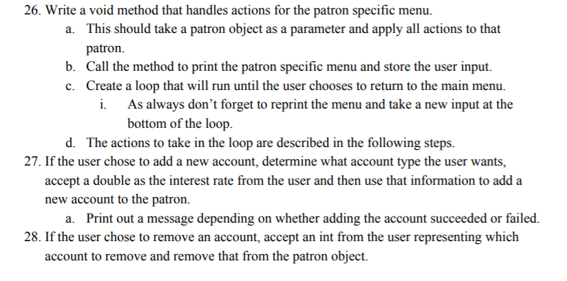 holderFirstName = ""; holderLastName = ""; type = AccountType.Checking; } public BankAccount(String