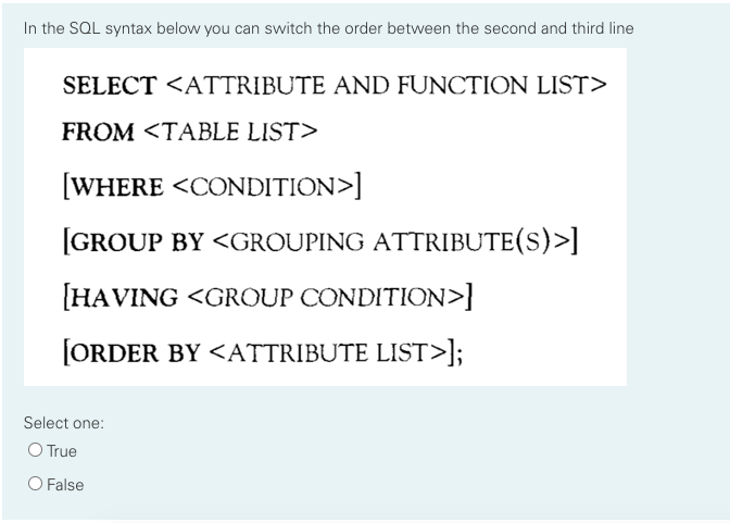 In the SQL syntax below you can switch the order between