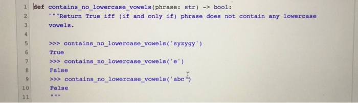  Complete the following function to its docstring description. 1 Hef contains_no