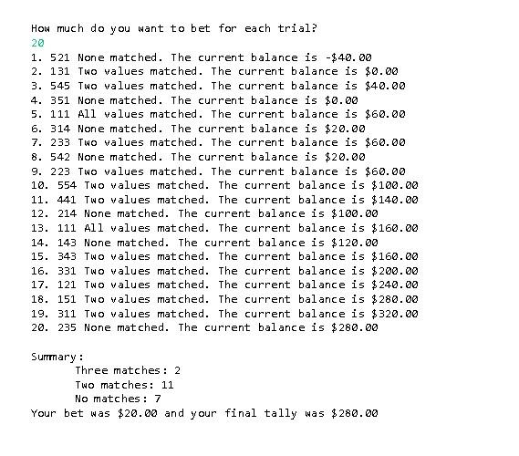 Write a Java program named MatchEm that generate three random numbers between