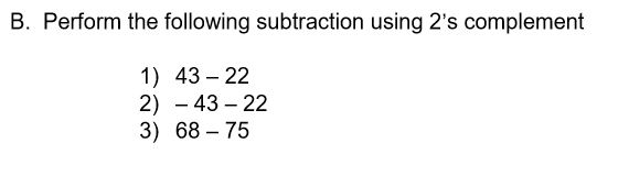 2) - 27 - 3 3) 68 - 75 B. Perform the