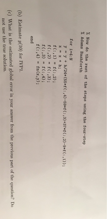 and Adams-Moulton methods in PECE mode to estimate y(10) for IVP1. (a)