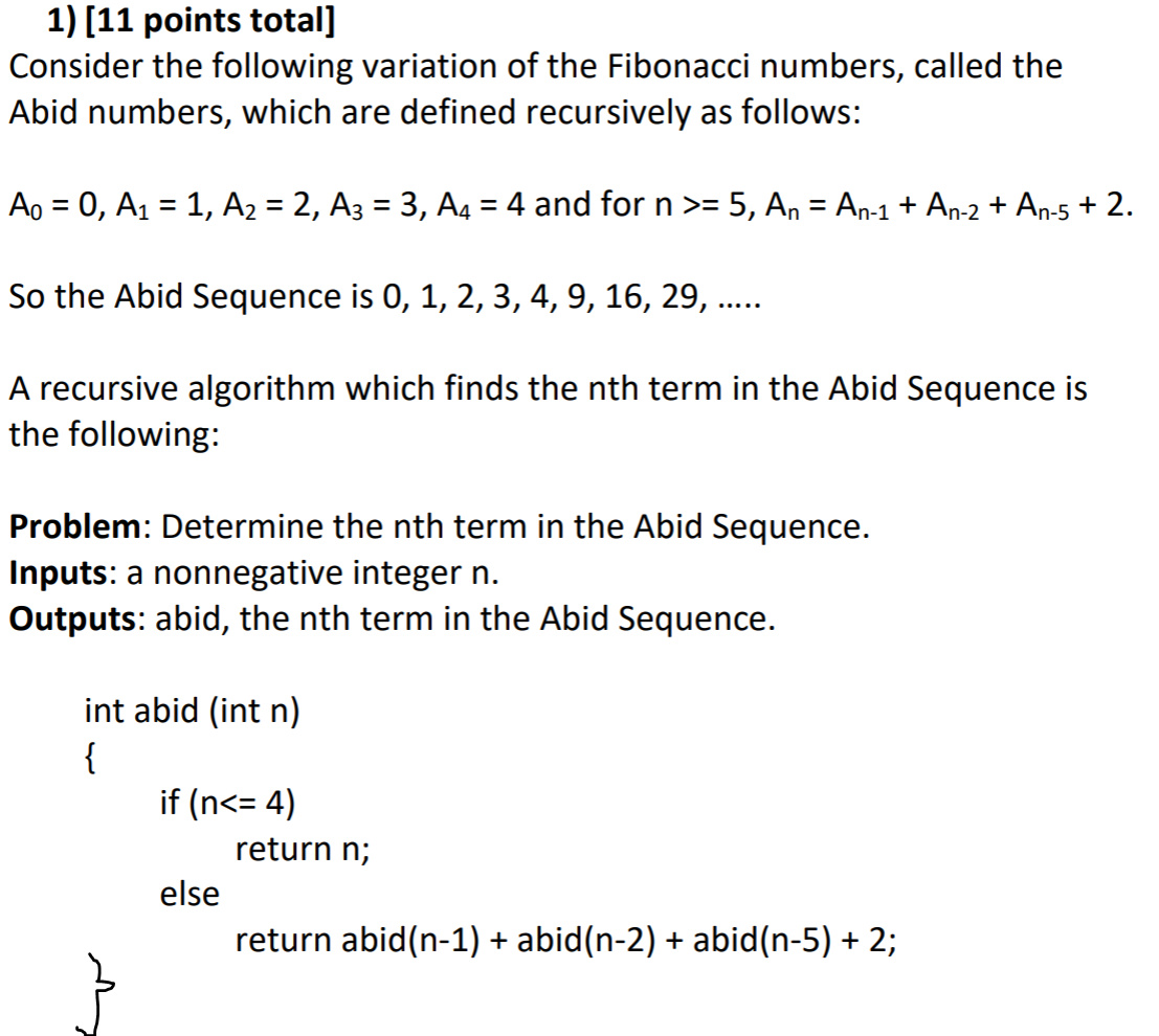  2) [10 points] Write an iterative algorithm (using the same sort