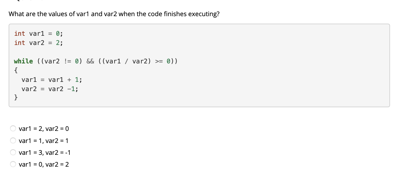 while(condition) { //statements } while(condition); { //statements } None while { //statements
