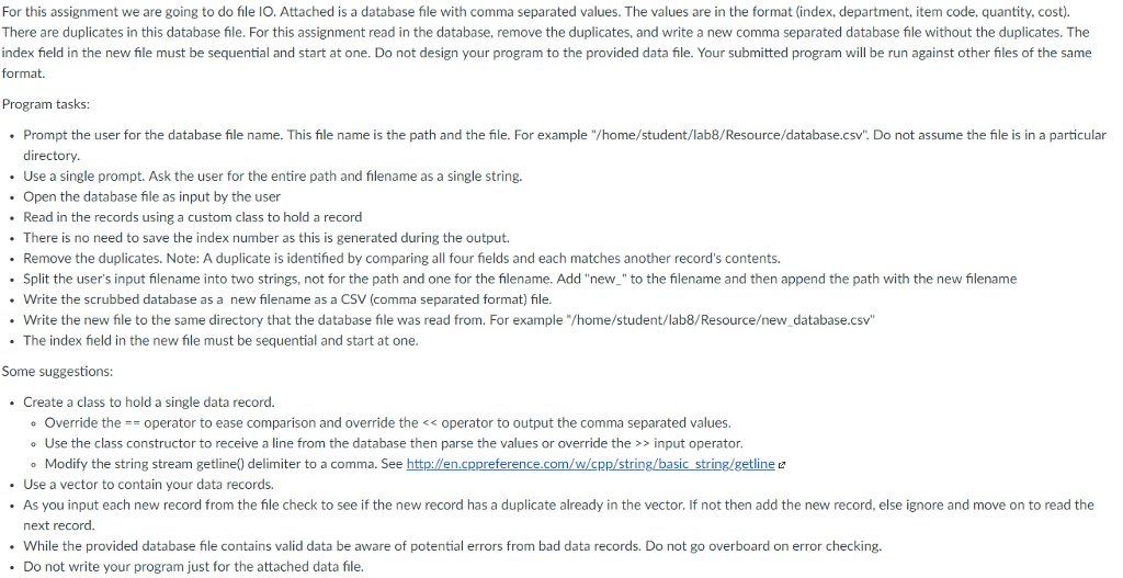 This is to be coded in c++ Below is the contents of