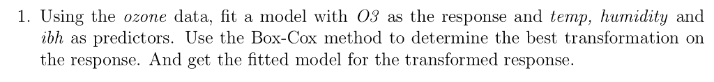 Must use R programming to complete this problem Data set is in