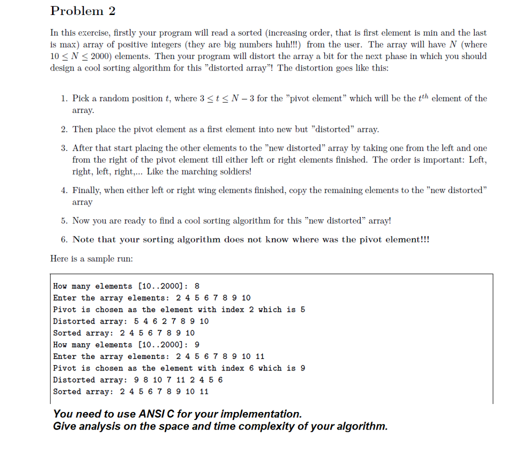 Problem 2 In this exercise, firstly your program will read a
