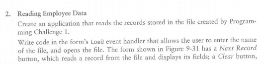 that allows the user to enter the following employee data: First Name,