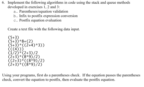 Using C For Reference: Ex. 1,2,3 Implement the following algorithms in code