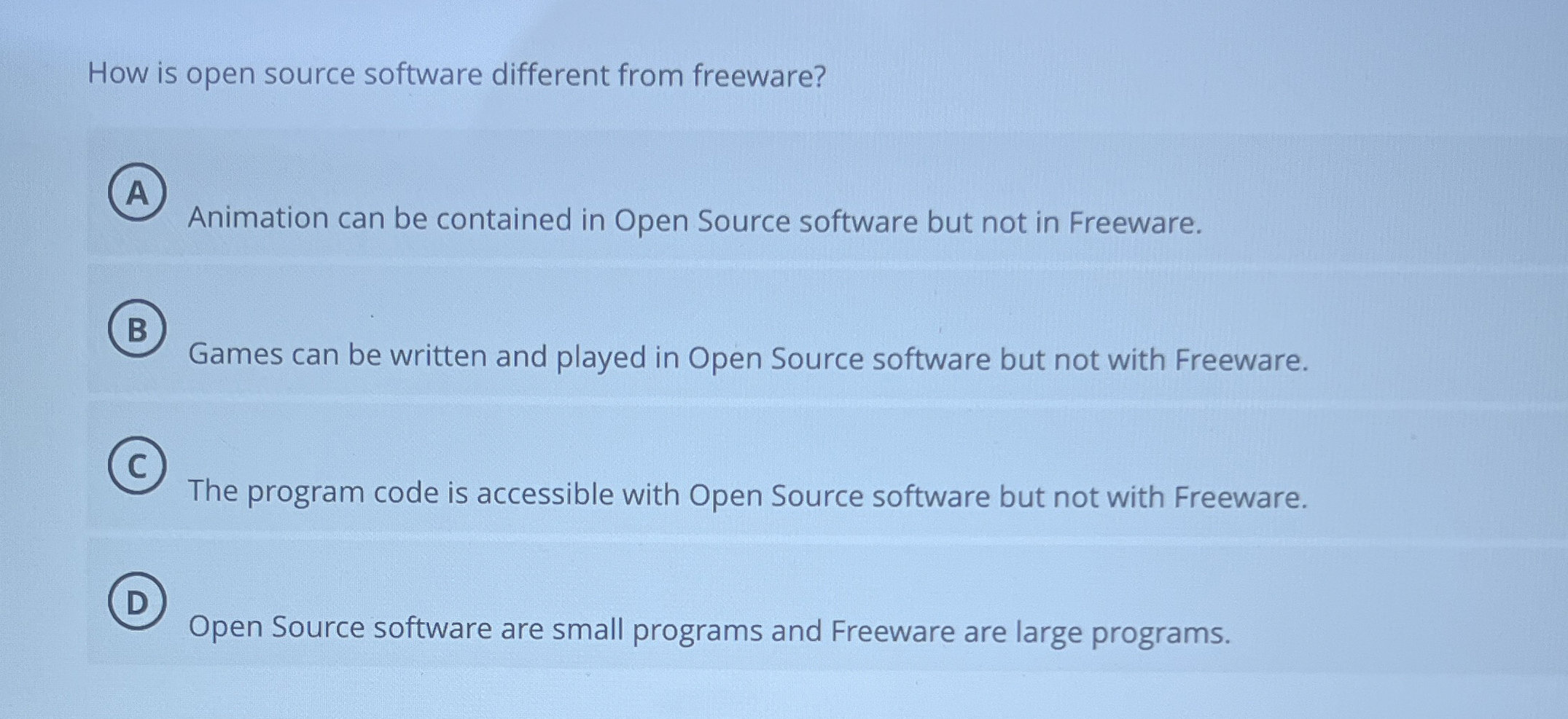  How is open source software different from freeware? Animation can be
