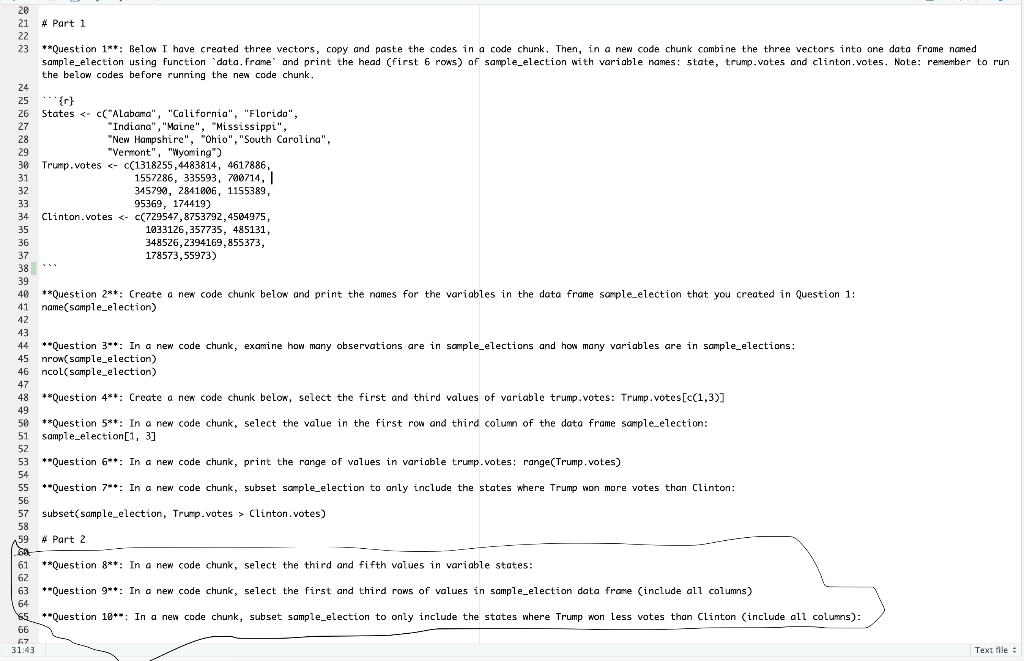 \# Part 1 the below codes before running the new code