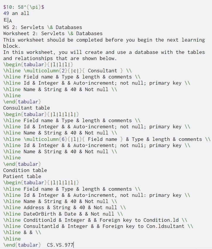  $10: 58^{\pi}$ 49 an all EIA WS 2: Servlets \& Databases