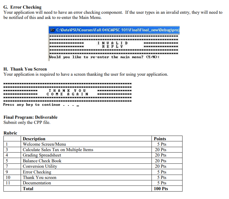 to exit using the menu screen. II. Application Components A. Welcome Screen