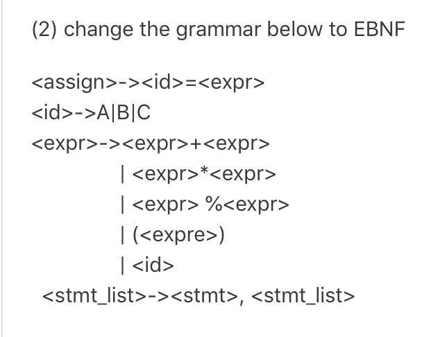 >-> = id -AI BIC expr>-> + -> * -> () l