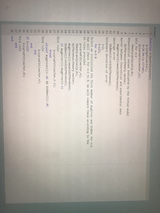 bestFit that takes as an argument a vector containing exp seconds). The