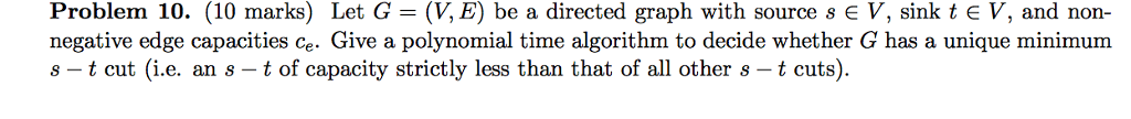 Problem 10. (10 marks) Let G- (V, E) be a directed