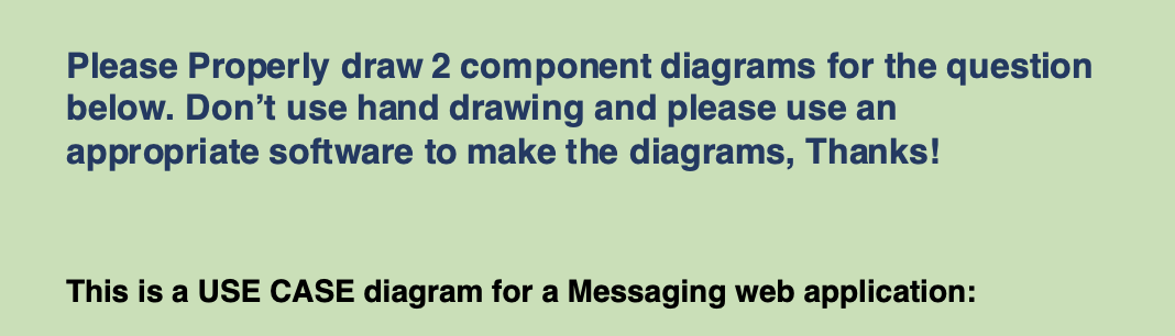  Please Properly draw 2 component diagrams for the question below. Don't