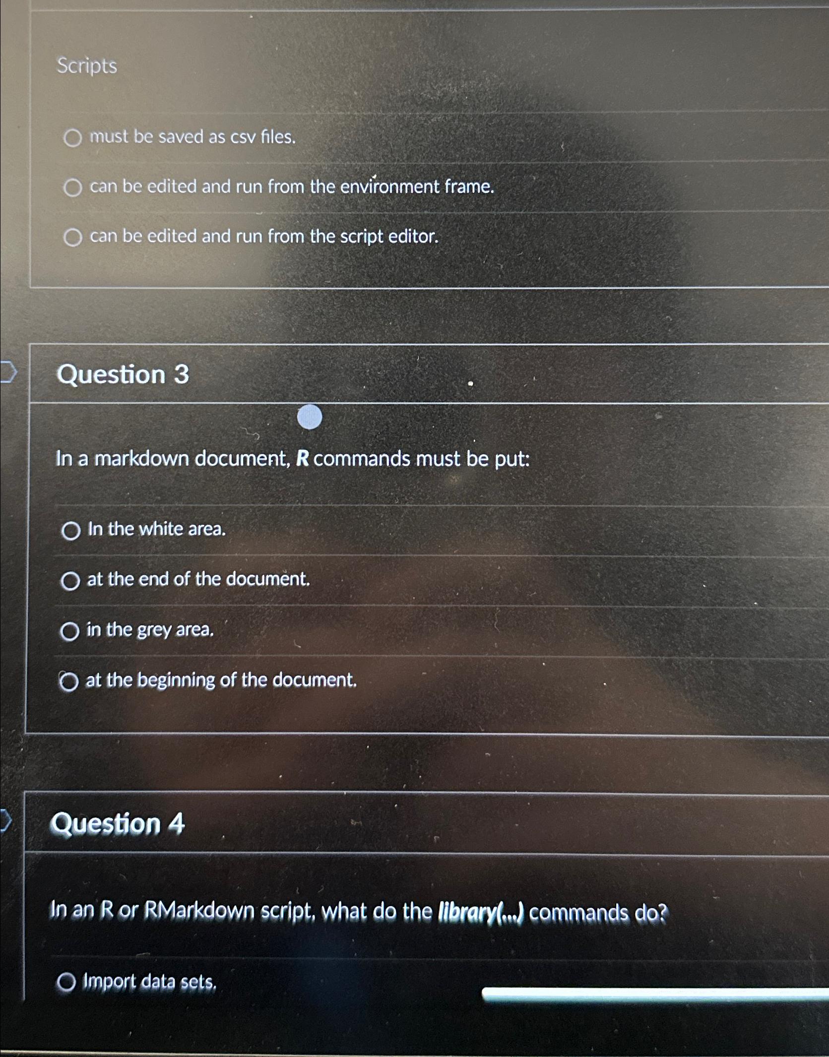  Scripts must be saved as csv files. can be edited and