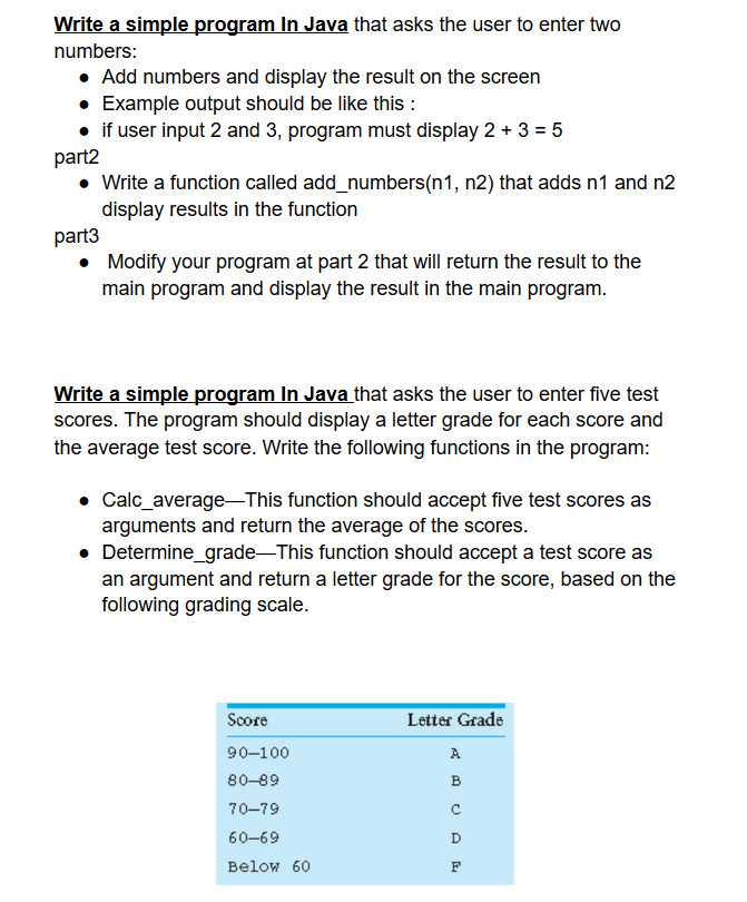  Write a simple program In Java that asks the user to