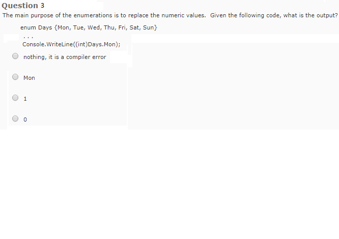 this questions is about the c# programming language. please explain anwser. The