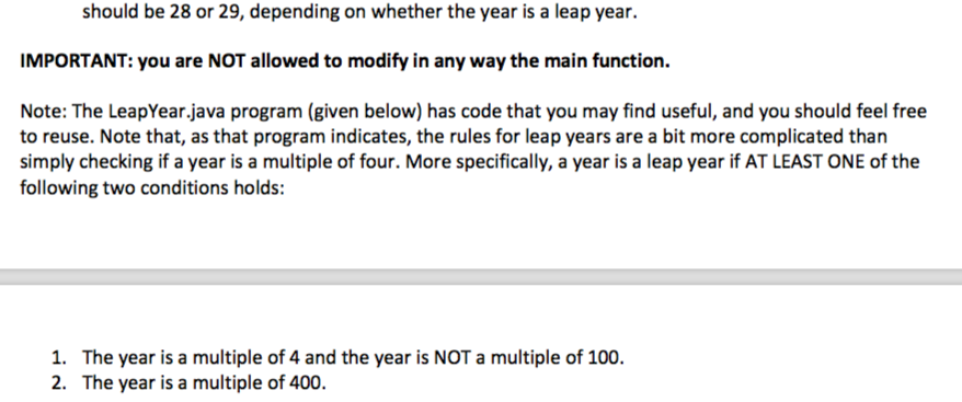 incomplete program that takes as input from the user a year and