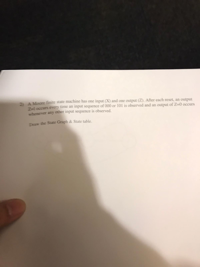  2 Moore finite state machine has one input (X) and one