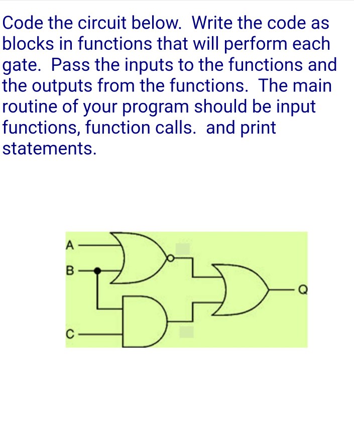  Code the circuit below. (python). Write the code as blocks in
