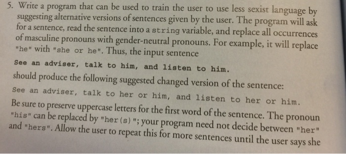  5. Write a program that can be used to train the
