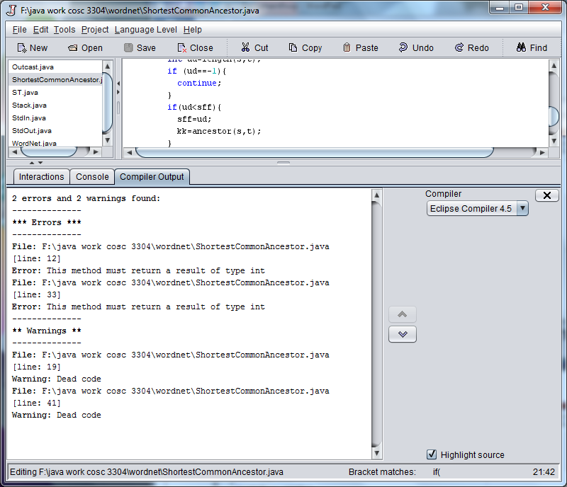 having trouble with dead code error in for for loops any suggestion