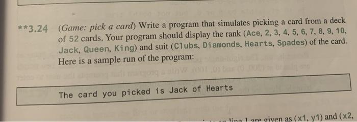could you explain how you solved the problem **3.24 (Game: pick a