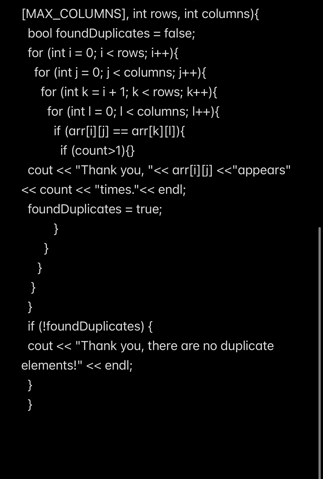  Here is my C++ code, one thing i do not know